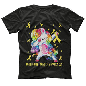childhood cancer awareness t shirt-dabbing unicorn warrior