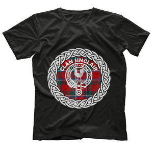 Sinclair surname Scottish clan tartan crest badge t-shirt