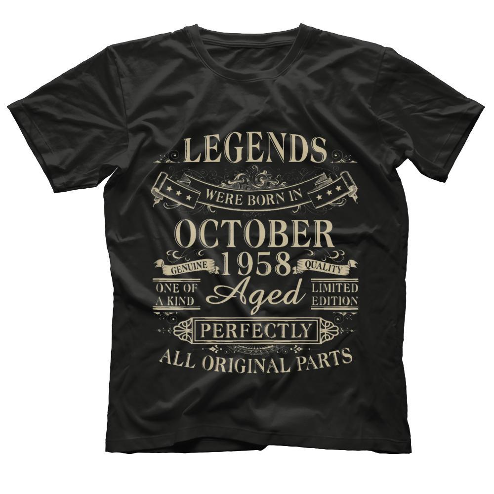 Legends Were Born In October 1958 60th Birthday Gift Shirt