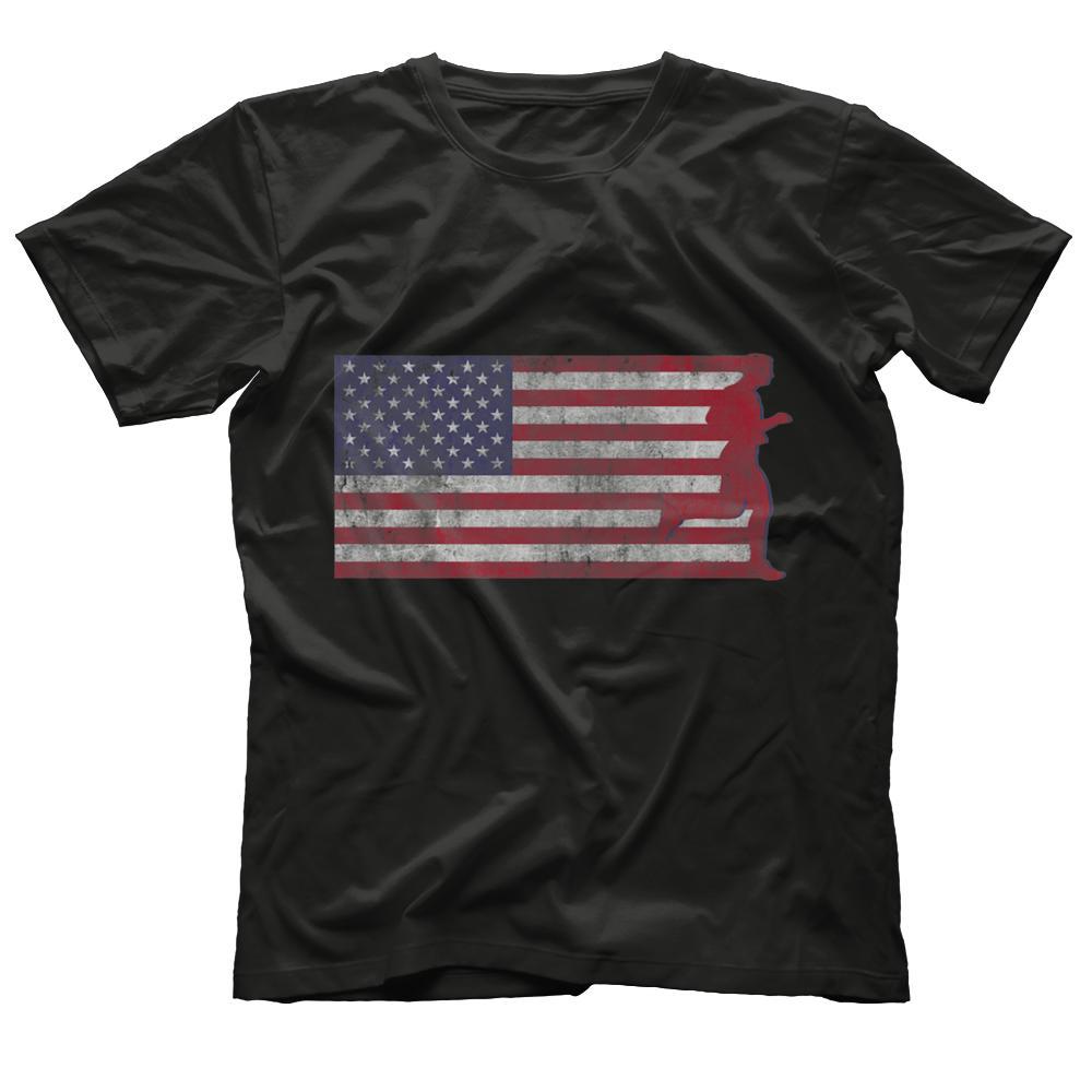 American Flag Runner Man USA Shirt 4th Of July