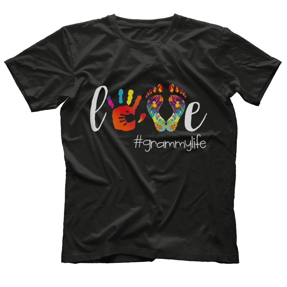 Womens Colorful Love Grammy Life Tshirt
