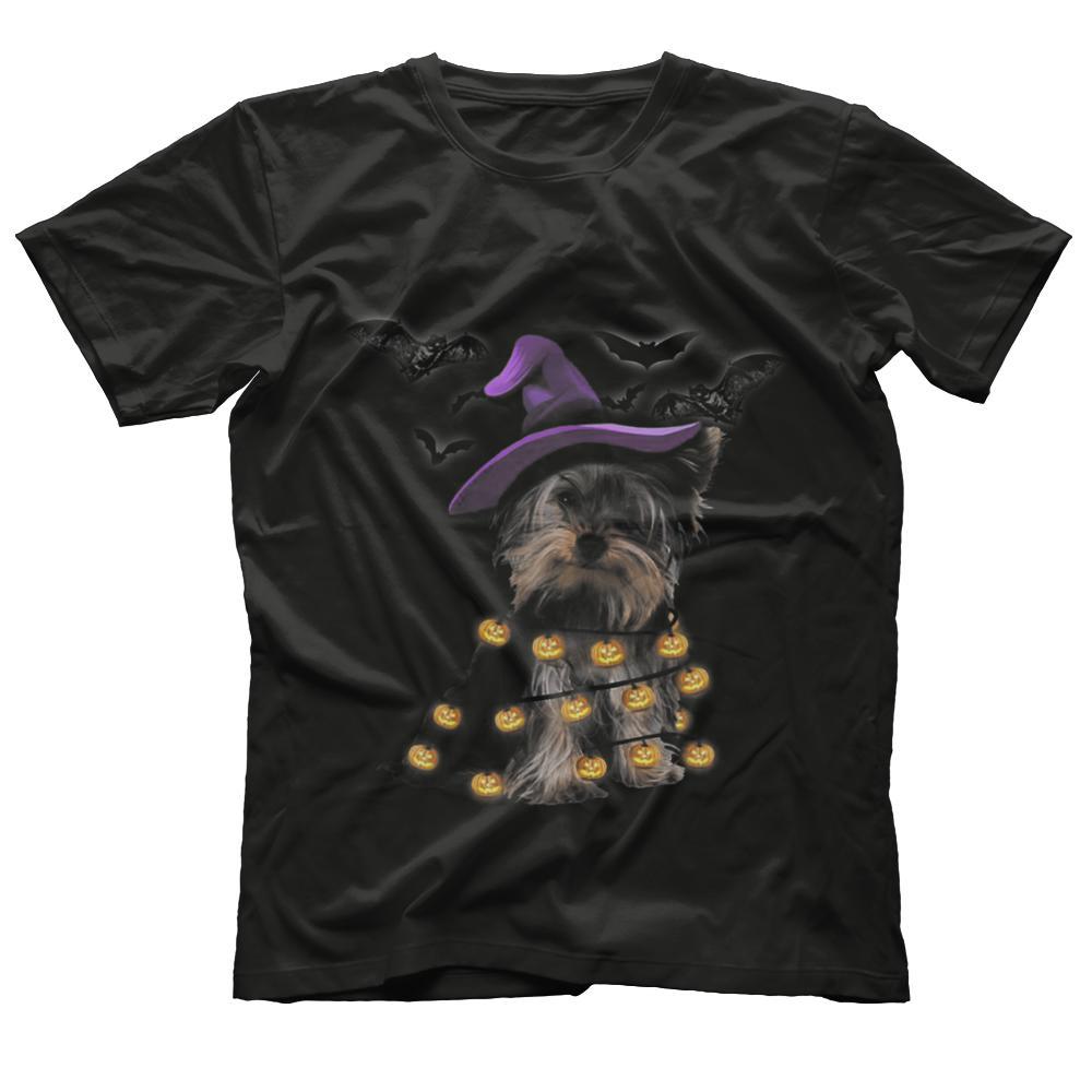 Yorkie with pumpkin - Yorkie halloween t-shirt