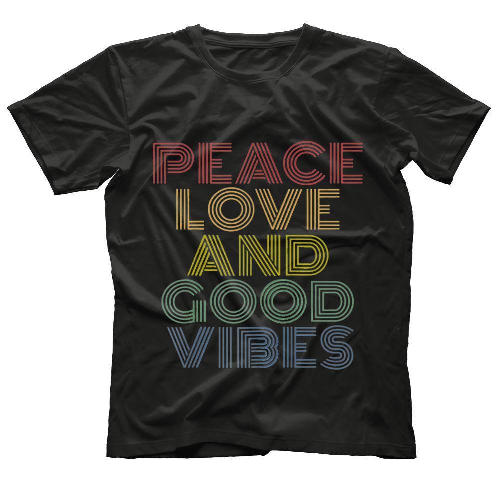 Peace Love And Good Vibes T Shirt Vintage Retro 70s