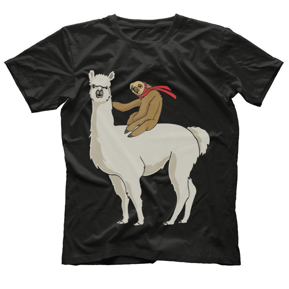 Sloth Riding Llama Shirt Funny Gift