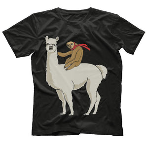 Sloth Riding Llama Shirt Funny Gift