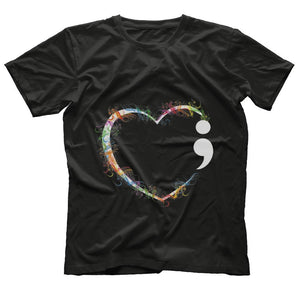 Heart Shape Suicide Prevention Awareness T-Shirt