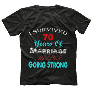 70th Wedding Anniversary T-shirt Gift Marriage Husband Wife