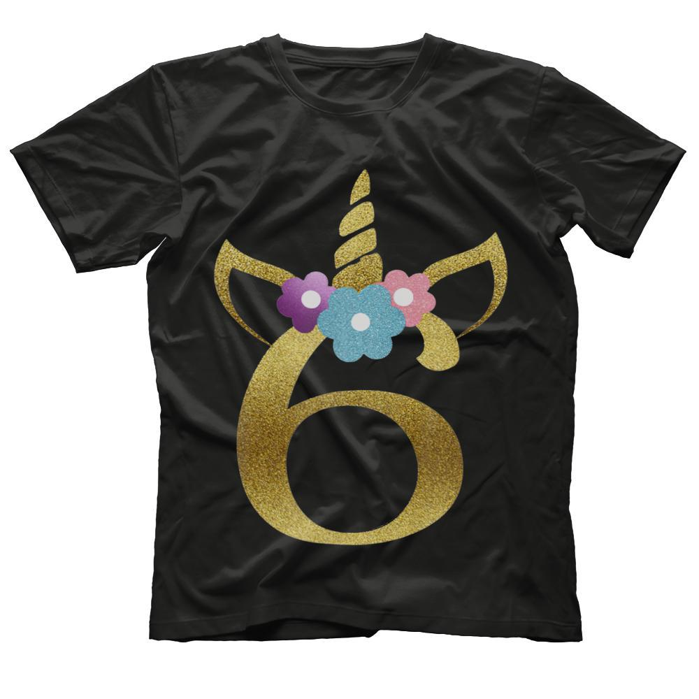 6th Birthday T-shirt Six Birthday Unicorn Shirt for girls