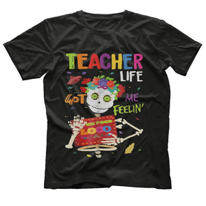 Teacher Life Got Me Feelin' Un Poco Loco Skull TShirt