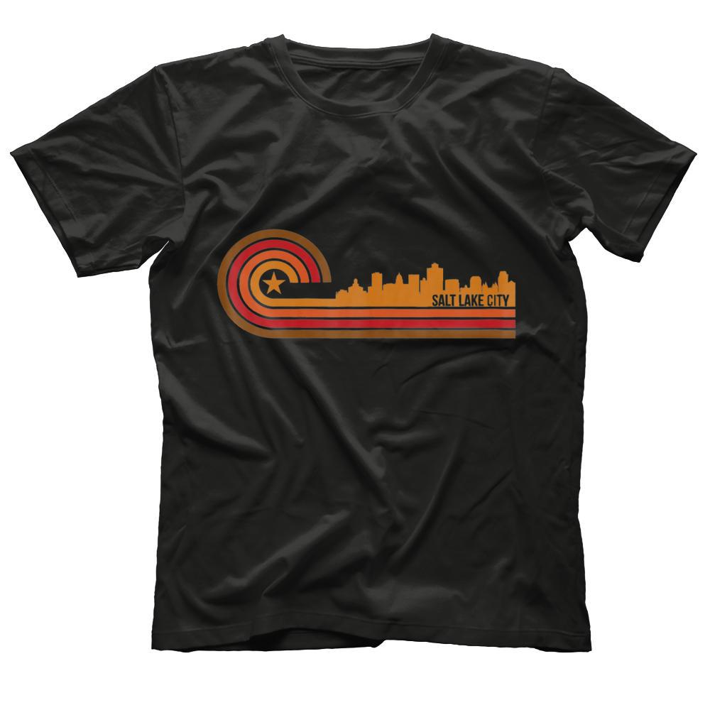 Retro Style Salt Lake City Utah Skyline T-Shirt