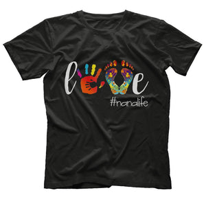 Womens Colorful Love Nana Life Tshirt